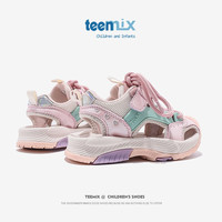 天美意(TEENMIX)儿童包头凉鞋2024夏季女童运动老爹鞋透气网面镂空框子鞋子潮 桃粉色 35