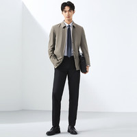 柒牌男装风衣外套男2025春季时尚休闲无缝翻领商务通勤夹克中长款 卡其 【无缝翻领】 4XL 195/108A