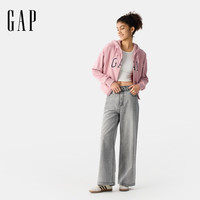Gap女装2025春季美式胶印logo连帽卫衣经典款休闲外套761039 浅粉色 L (170/88A)亚洲尺码