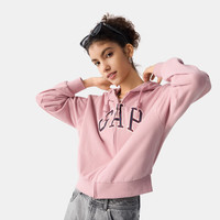 Gap女装2025春季美式胶印logo连帽卫衣经典款休闲外套761039 浅粉色 M (165/84A)亚洲尺码