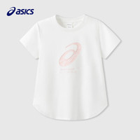 亚瑟士（asics）童装2024年夏季女童短袖轻薄柔软运动短袖332241174027 10本白 160