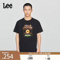 Lee25早春新品舒适版圆领Logo印花男女同款短袖T恤