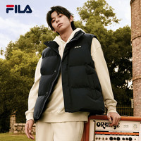 FILA斐乐官方男子羽绒马甲冬新款基础简约健身运动立领外套