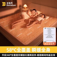 BANANUE半弦月【真机洗石墨烯】电热毯双人1.5x1.8x2.0米单人电褥子防水 加厚双控【180x150适1.8m】灰色 2024电热褥除螨定时自动断电