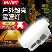 雅尼（YANI） LED露营灯超亮超长续航野营灯户外挂灯便携式家用应急停电帐篷灯 YN-F02-白光+USB充电头