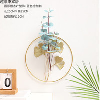 realpurity 电视上面的装饰品墙上面装饰品花器墙壁沙发电视背景挂件餐厅 圆形壁饰+蓝色尤加利