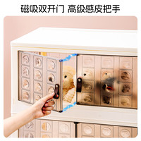 禧天龙收纳柜可折叠储物柜衣柜整理箱大号收纳置物柜 四层【烟熏灰】 面宽74*48.6*160.5CM