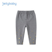 JELLYBABY女童打底裤春秋婴儿春装儿童长裤洋气女宝裤子春季外穿 花灰 100cm