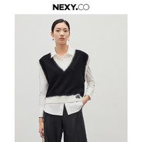 奈蔻 NEXY.CO 山羊绒v领针织衫女套头百搭毛衣