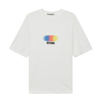 美特斯邦威男女同款短袖上衣夏季潮流舒适宽松五分袖男女上衣 S 分割-影黑