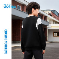 361°童装 儿童卫衣25春季男中大童运动弹力保暖套头卫衣 黑175 经典黑