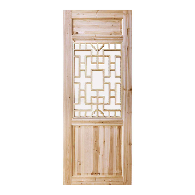 索梵 新中式仿古门窗杉木原木实木门室内门谷仓门套装门房间卧室门定制 8818B#标门200*80CM(不含门套)