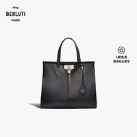 Berluti Luti 38皮革手提包商务通勤 黑灰色