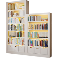 厨事优（CHUSHIYOU）钢制书架落地一体靠墙书柜家用图书馆书桌收纳置物架cm