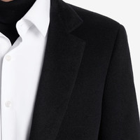 劲霸男装2025秋冬毛呢大衣中长款羊绒翻领大衣|BYWT3904 黑色 4XL (195) 备注：超出韩码范围