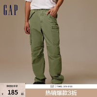 Gap 男装秋季款户外露营工装多口袋休闲裤745023宽松长裤 军绿色 34/32