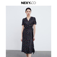 奈蔻 NEXY.CO 夏季休闲气质桑蚕丝连衣裙女碎