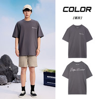 美特斯邦威T恤短袖男2025夏复古时尚潮流休闲字体印花短袖AA 180/100A/XL 山岩灰