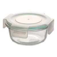 妙厨伦耐热微波炉玻璃饭盒玻璃保鲜盒饭盒密封便当冰箱收纳盒玻璃碗 圆无隔断