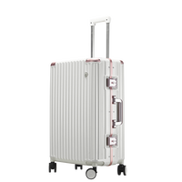CaptainTony行李箱女新款pc铝框拉杆箱男商务小型旅行登机箱万向轮密码箱 卡扣 -国际标准登机箱
