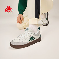 KAPPA卡帕背靠背男鞋板鞋2025春季复古休闲德训鞋轻便百搭运动鞋子 冬日白/长青绿 36