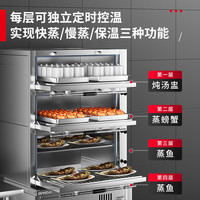 鼎百 三门海鲜蒸柜商用电蒸箱炖汤柜燃气酒店餐饮智能电蒸炖蒸鱼柜