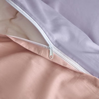 无印良品全棉被套200x230cm双人100%纯棉被罩单件150x200简约双拼色四件套 简兮-浅紫+豆沙【100%全棉】 150*200cm【单被套】