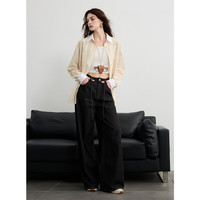 三彩2025春季多巴胺撞色条纹衬衫宽松中长开衫翻领长袖S 鹅黄条纹 XL 170/92A