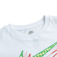 NIKE 耐克童装女童纯棉短袖T恤夏季儿童亲肤舒适短T上衣 纯白色 110 /52(4T) 【身高98-104】