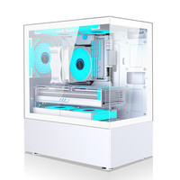 黑石塔 HESTART）柏拉图240 视界 海景房电脑机箱 270°全景/M-ATX/40系显卡 视界 白色 单机箱