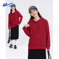 回力连帽卫衣女2025春季亲肤舒适贺岁新年红本命年百搭上衣外套 车厘子红-百合花丛 2XL