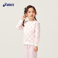 asics【商城同款】亚瑟士童装长袖运动印花长袖卫衣T恤 0620粉色 120 cm