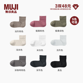 MUJI 無印良品 无印良品（MUJI）男女通用 合脚直角 袜口无橡筋 薄款短袜 袜子 男袜女袜 浅灰棕色 1双 23-25cm/36-40码