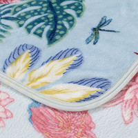 富安娜 FUANNA家纺出品 圣之花毛毯法兰绒毯午睡空调毯保暖毯单双人【可机洗】 法兰绒毯【豆蔻流年】可机洗