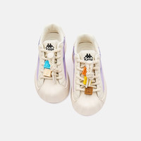 Kappa Kids卡帕童鞋儿童鞋运动鞋子百搭秋季休闲幼儿园小白鞋板鞋 米紫 30