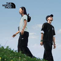 北面（The North Face）短袖T恤男款休闲棉质印花简约宽松透气半袖24秋季|8AT2 JK3/宇宙黑 L /175