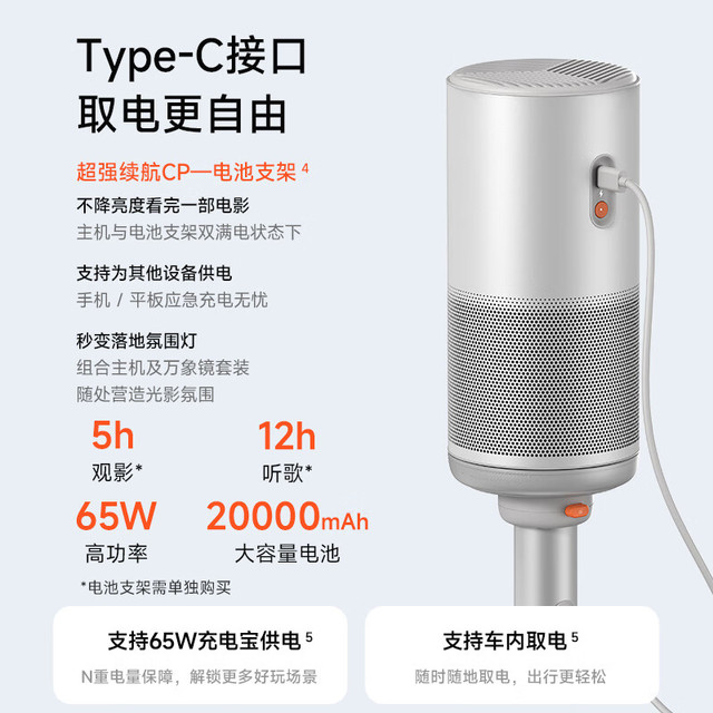 极米 XGIMI Play6 投影仪便携家庭影院 1080P云台投影 一体式隐藏支架 哈曼卡顿音响  15% Play5升级