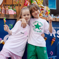 Converse匡威儿童装男童短袖T恤速干凉感夏季女童夏装中大童半袖t G086藏青蓝 140 /68 【身高128-140cm】