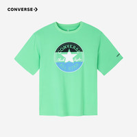 Converse匡威儿童装男童短袖T恤速干凉感夏季女童夏装中大童半袖t 春意绿 120 /60 【身高110-116cm】 120/60（6）