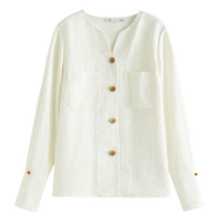 范思蓝恩23F11131新中式提花衬衫女长袖春秋装新款轻国风上衣