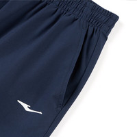 鸿星尔克（ERKE）童装儿童男童梭织长裤25年春季大童亲肤百搭长裤 蓝黑色 130