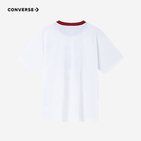 Converse 匡威童装男女童短袖T恤夏季儿童速干清凉休闲短T上衣 纯白色 130 /64 【身高116-122cm】