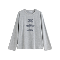 自巧【抑菌】小个子宽松休闲T恤女长袖2024秋季新品圆领套头上衣