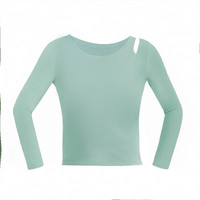 双秀普拉提瑜伽服套装女2024夏季薄款带胸垫服背心式运动上衣 孔雀绿长袖 M (100-110)