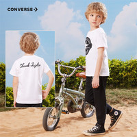 匡威（Converse）儿童装男童短袖t恤夏季纯棉打底衫小女孩半袖套头上衣 纯白色-中性 130 /64 【身高116-122cm】 116-122cm(7)