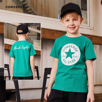 匡威（Converse）儿童装男童短袖t恤夏季纯棉打底衫小女孩半袖套头上衣 探戈红-中性 120 /60 【身高110-116cm】