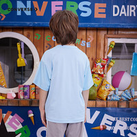 Converse匡威童装男女童凉感短袖T恤夏季舒适透气宽松版型儿童短T 天空蓝 130 /64 【身高116-122cm】 130/64