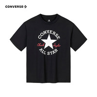 Converse匡威童装男女童凉感短袖T恤夏季舒适透气宽松版型儿童短T 正黑色 110 /56 【身高104-110cm】 110/56