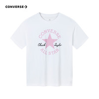 Converse匡威童装男女童凉感短袖T恤夏季舒适透气宽松版型儿童短T 纯白色 110 /56 【身高104-110cm】 110/56