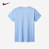 NIKE 耐克大童装男童纯棉舒适短袖T恤夏季儿童针织休闲运动上衣 蓝铃色 150 /72 【身高140-152cm】 150/72(M)